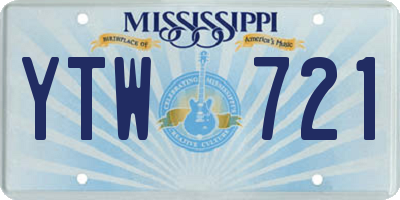 MS license plate YTW721
