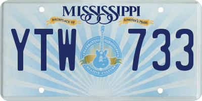MS license plate YTW733
