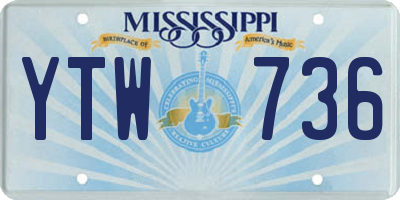 MS license plate YTW736