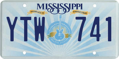 MS license plate YTW741