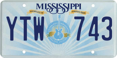 MS license plate YTW743