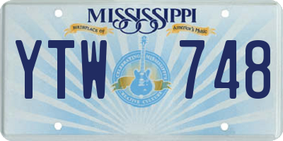 MS license plate YTW748