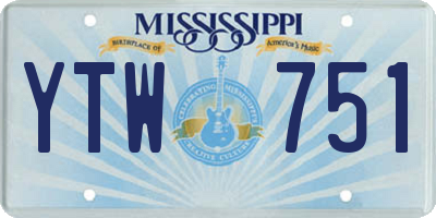MS license plate YTW751