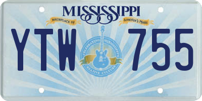 MS license plate YTW755
