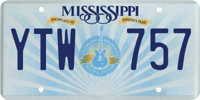 MS license plate YTW757