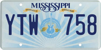 MS license plate YTW758