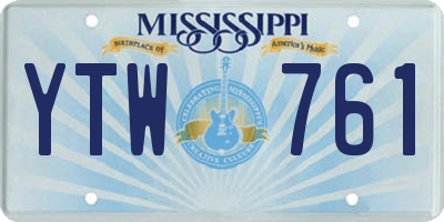 MS license plate YTW761