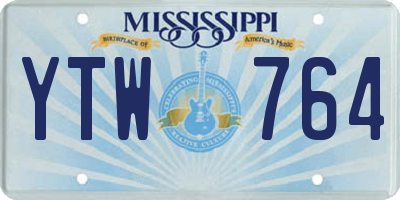 MS license plate YTW764