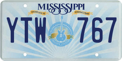 MS license plate YTW767
