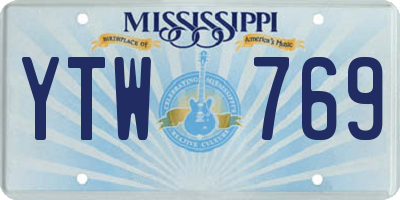 MS license plate YTW769