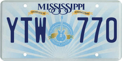 MS license plate YTW770