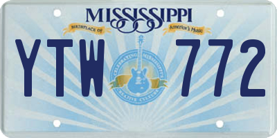 MS license plate YTW772