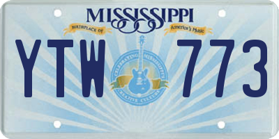 MS license plate YTW773