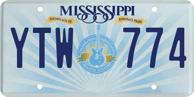 MS license plate YTW774