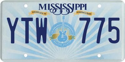 MS license plate YTW775