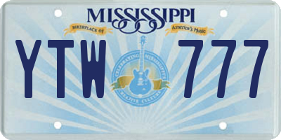MS license plate YTW777
