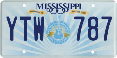 MS license plate YTW787