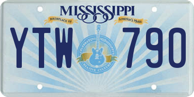 MS license plate YTW790