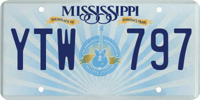 MS license plate YTW797
