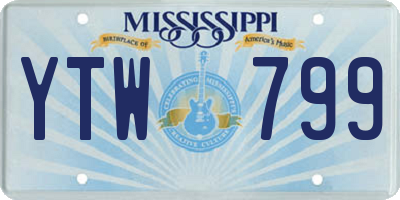 MS license plate YTW799