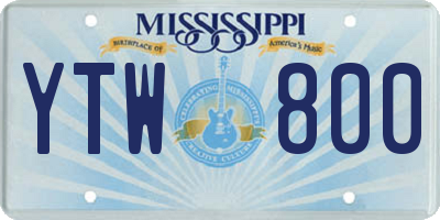 MS license plate YTW800