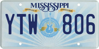 MS license plate YTW806