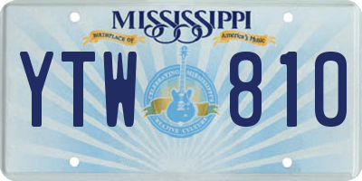 MS license plate YTW810