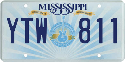 MS license plate YTW811