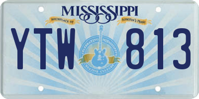 MS license plate YTW813