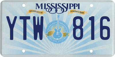 MS license plate YTW816