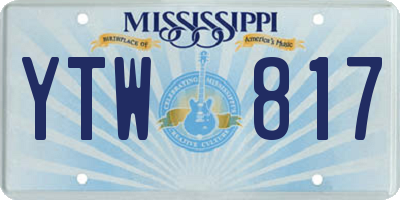 MS license plate YTW817