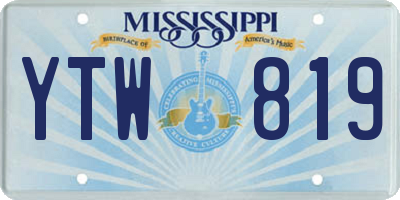 MS license plate YTW819