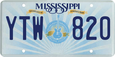 MS license plate YTW820