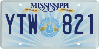 MS license plate YTW821