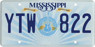 MS license plate YTW822