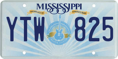 MS license plate YTW825