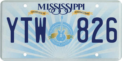 MS license plate YTW826