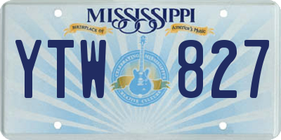 MS license plate YTW827