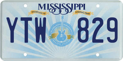 MS license plate YTW829