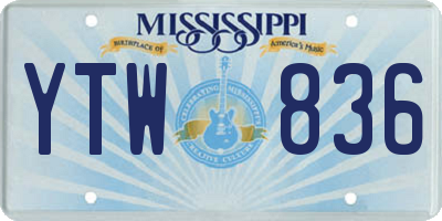 MS license plate YTW836