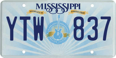 MS license plate YTW837
