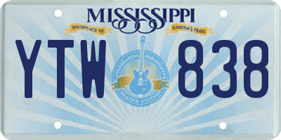 MS license plate YTW838