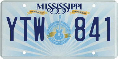MS license plate YTW841