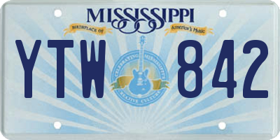 MS license plate YTW842