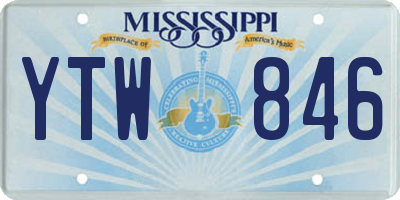 MS license plate YTW846