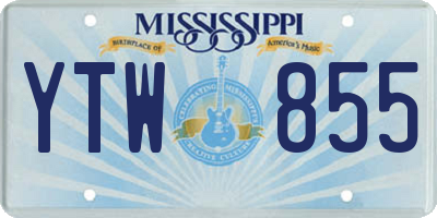 MS license plate YTW855