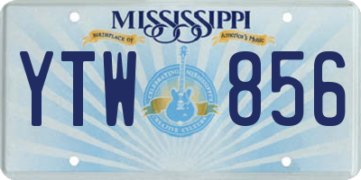 MS license plate YTW856
