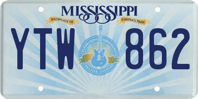 MS license plate YTW862