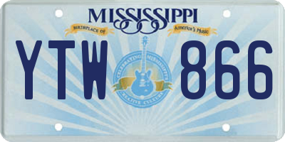 MS license plate YTW866