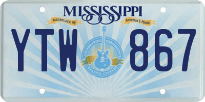 MS license plate YTW867